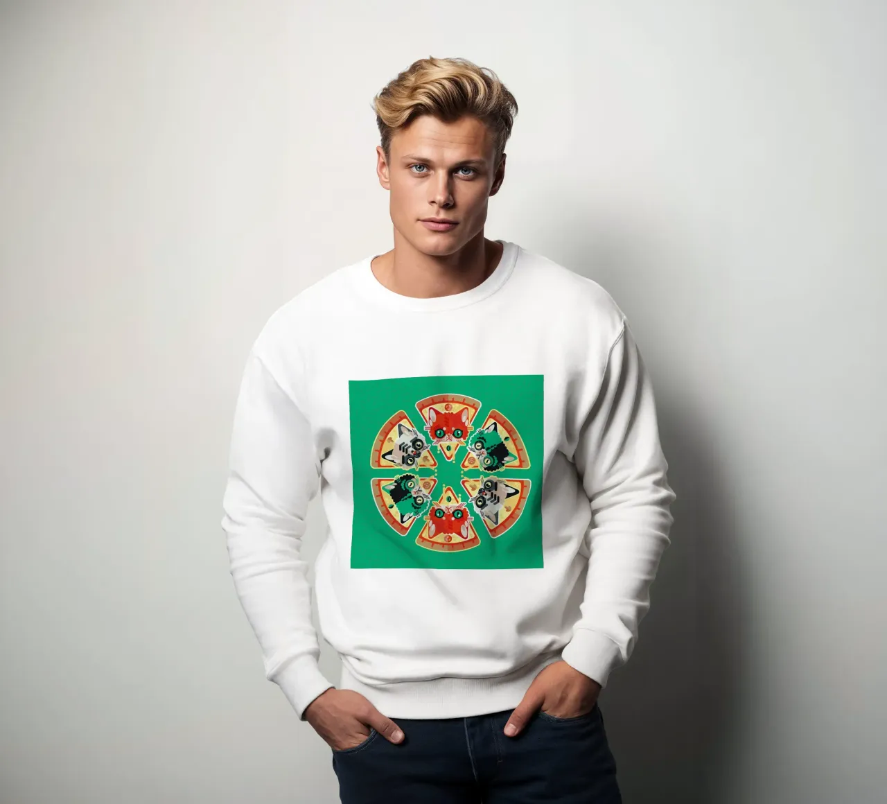 Pizza Slice Cats Sweatshirt von Chobopop