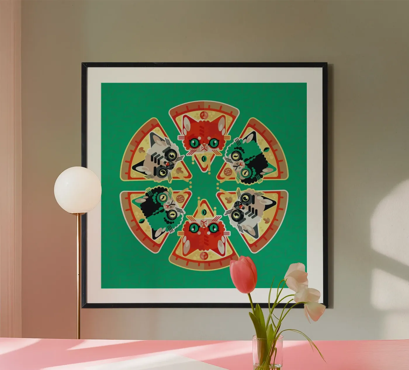 Pizza Slice Cats poster by Chobopop