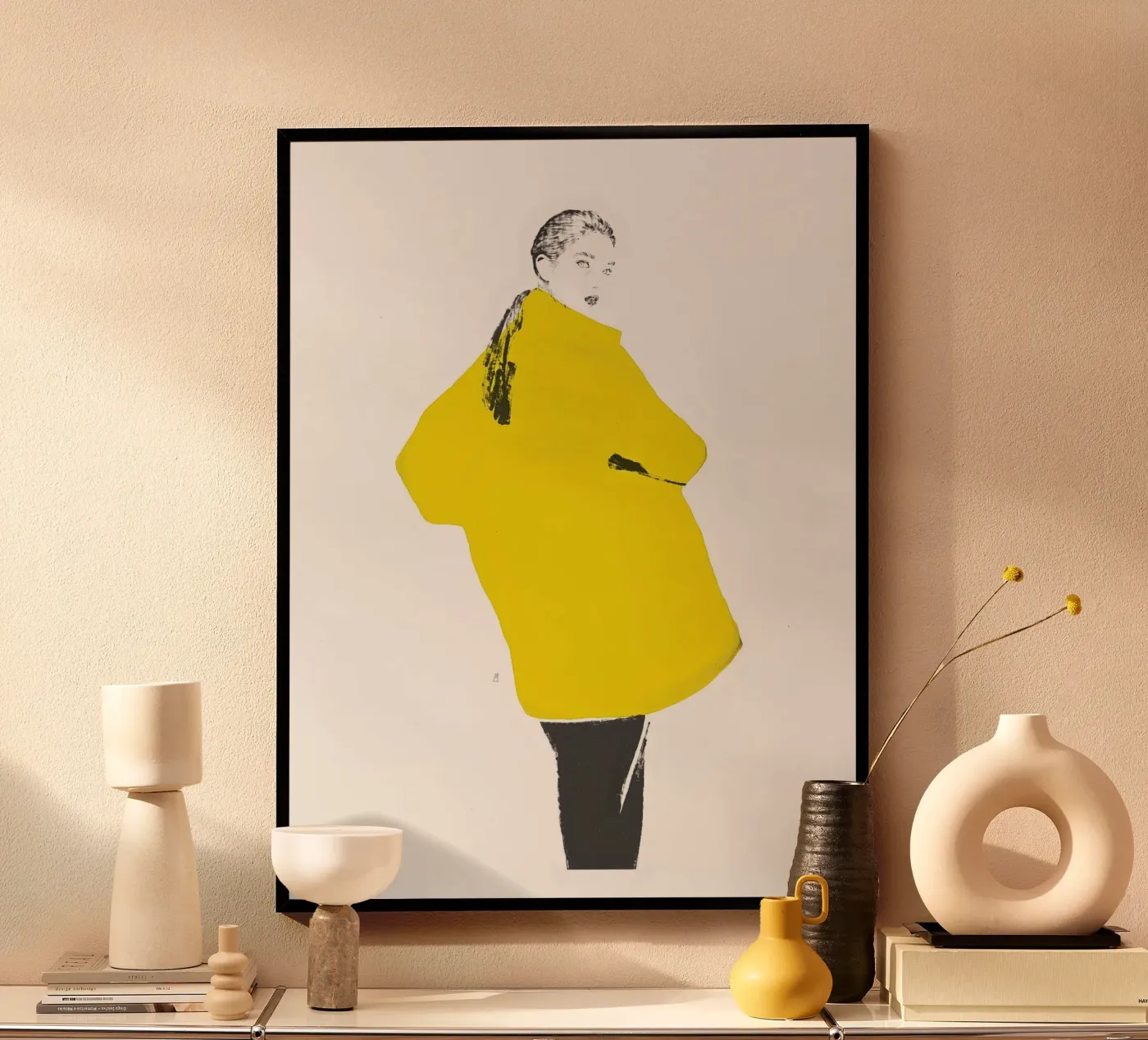 Untitled (Yellow Coat) Poster von Manuel Rebollo