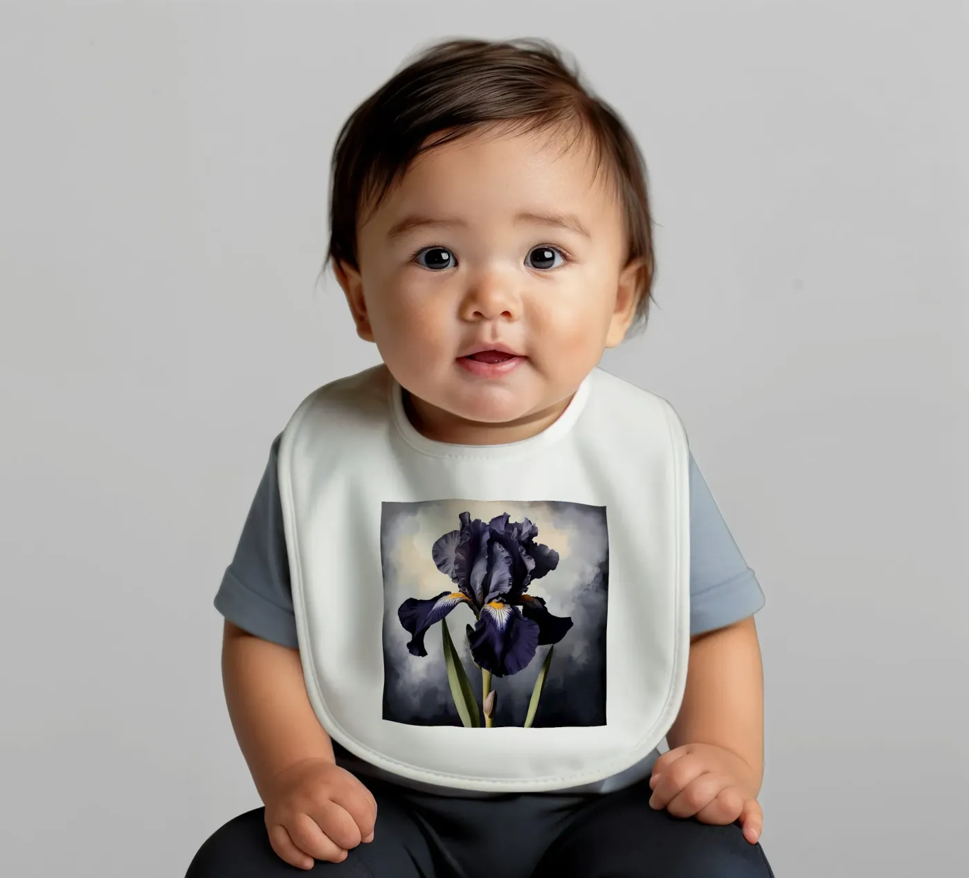 Schwarze Iris Babylätzchen von Artistic-shop