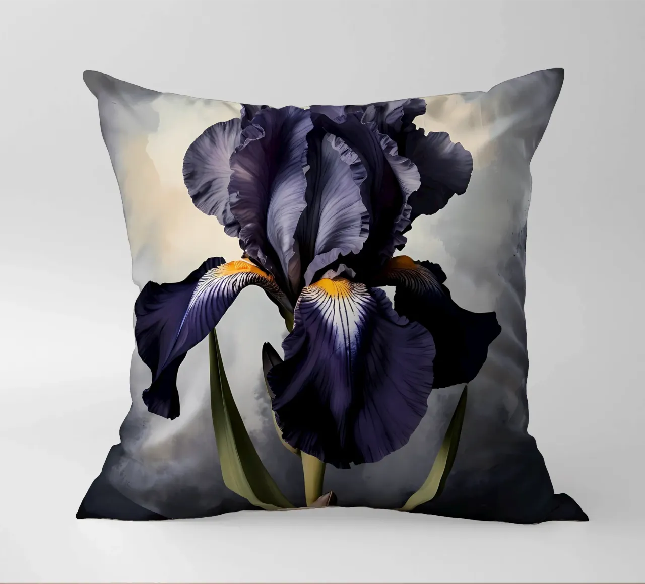 Iris nero cuscino da Artistic-shop
