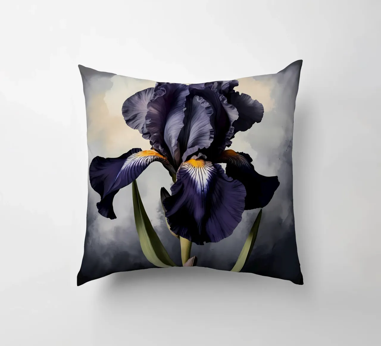 Iris nero cuscino da Artistic-shop