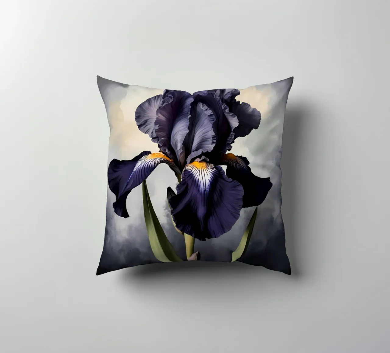 Iris nero cuscino da Artistic-shop