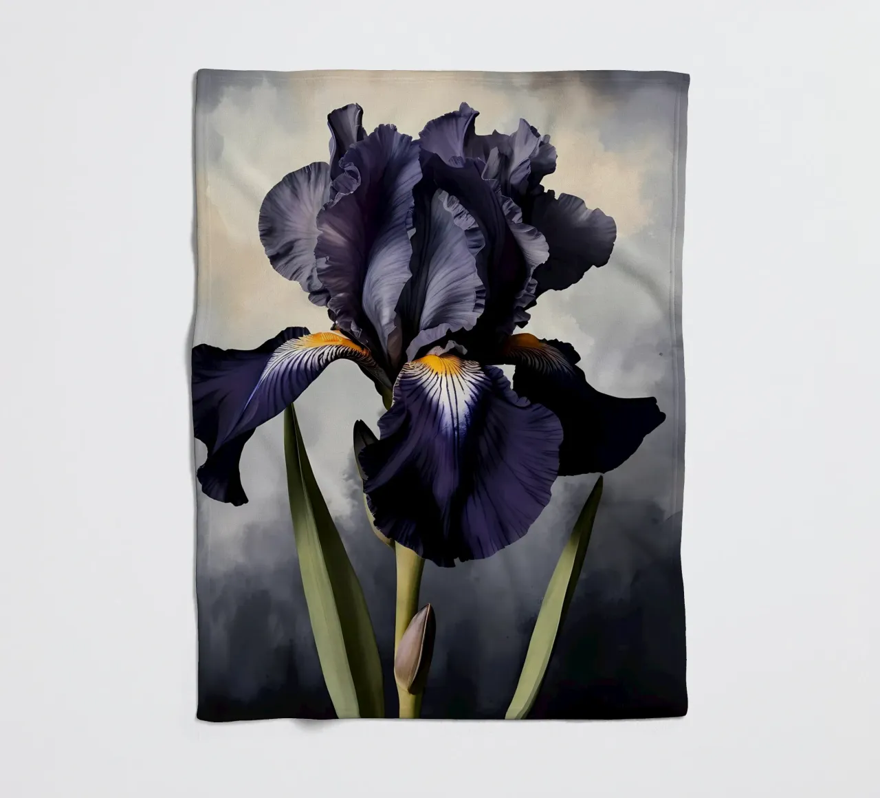 Black Iris Fleecedecke von Artistic-shop