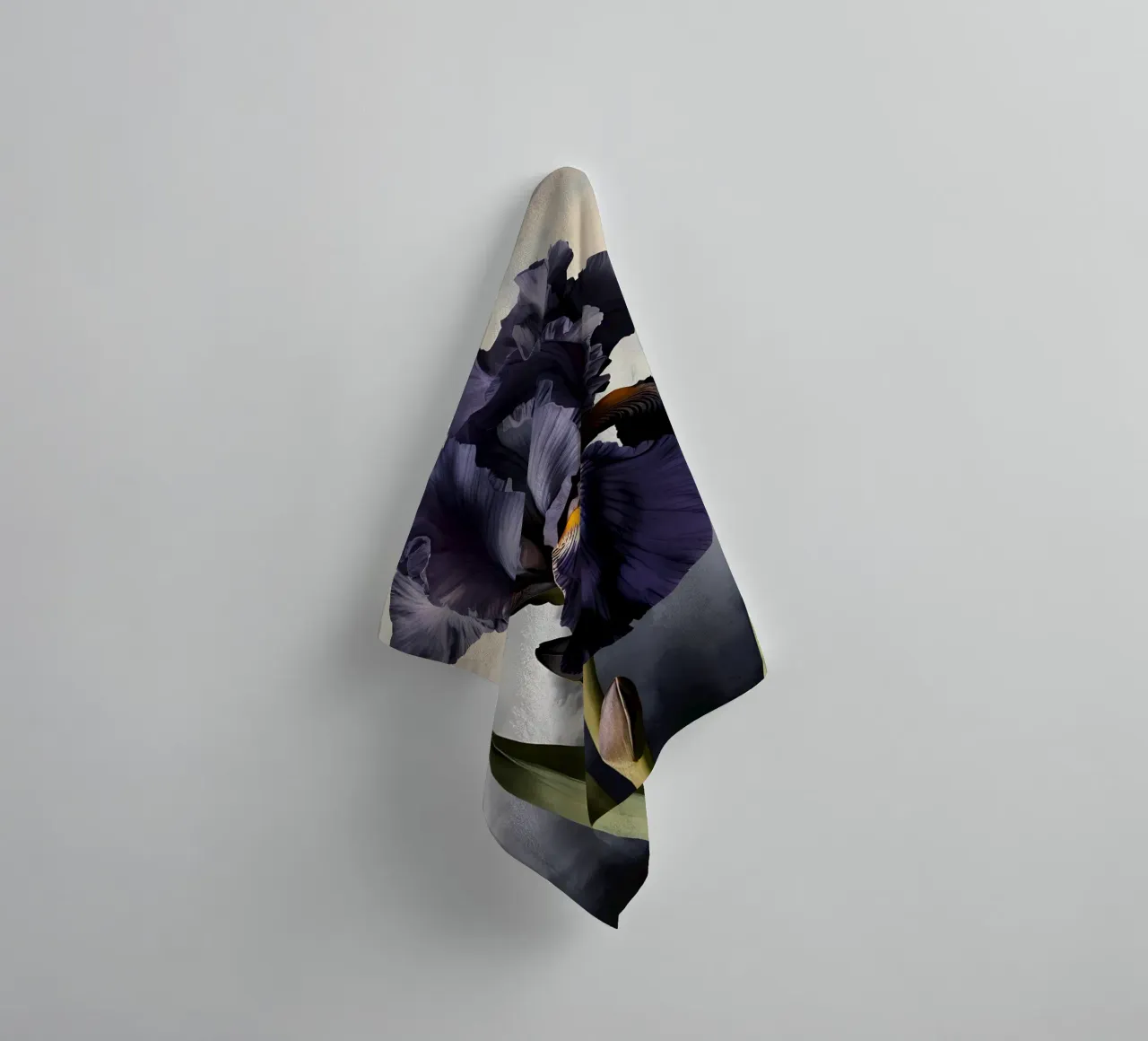 Iris nero asciugamano da bagno da Artistic-shop