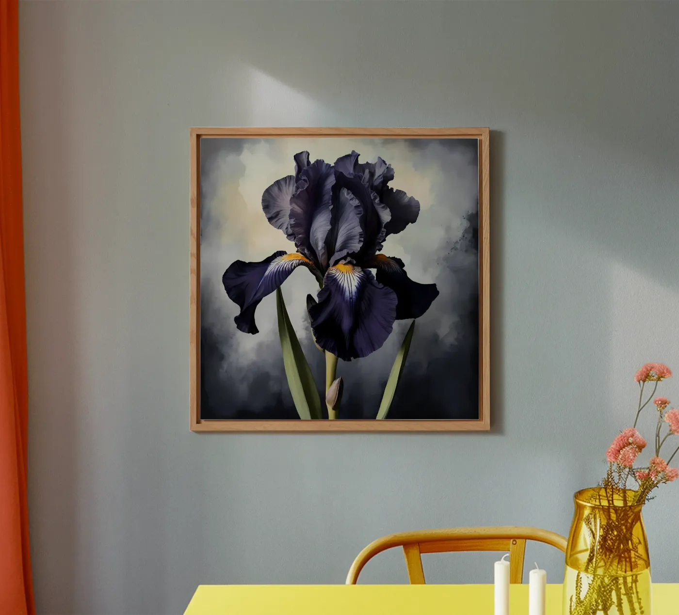Zwarte Iris aluminium-dibond van Artistic-shop