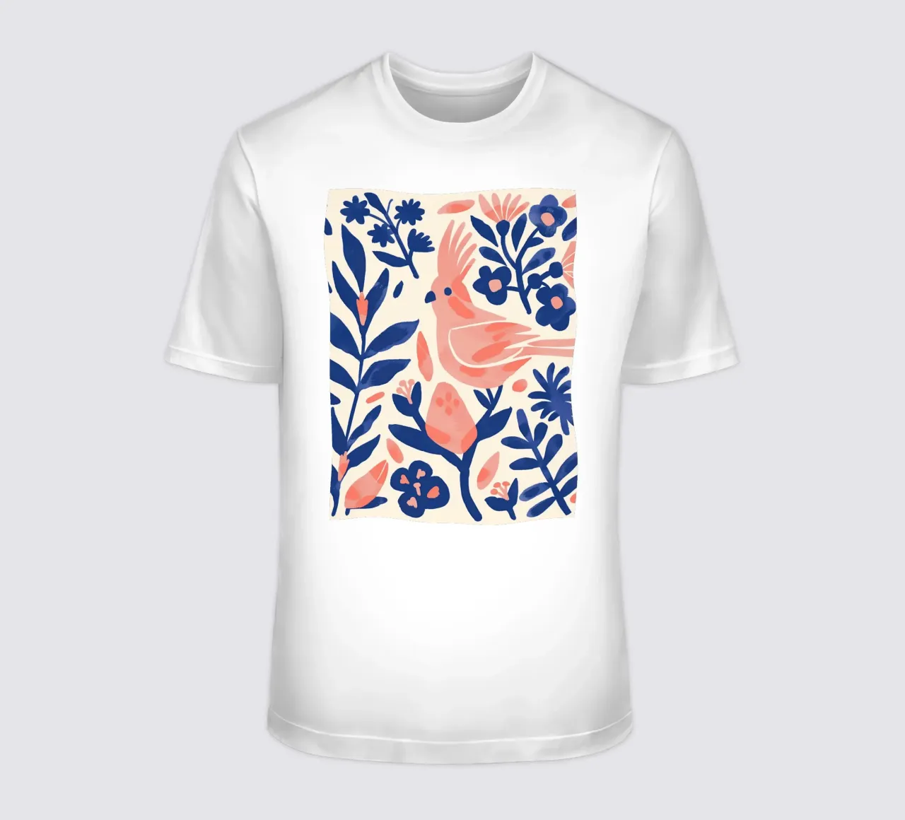 Cacatua rosa Uccello stravagante Pappagallo rosa Piante botaniche t-shirt da Gentle Echoes Art