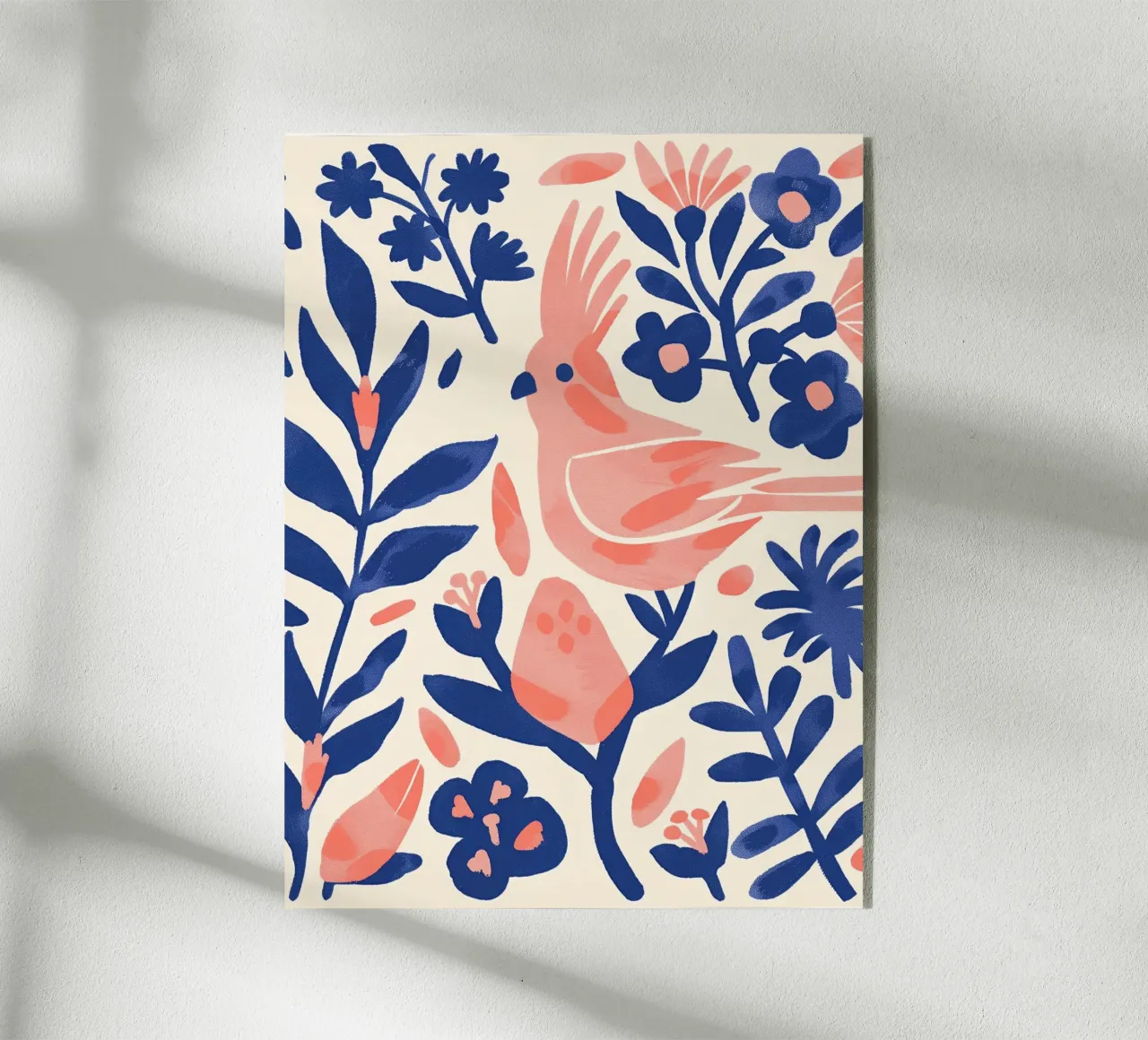 Cacatua rosa Uccello stravagante Pappagallo rosa Piante botaniche plexiglass da Gentle Echoes Art