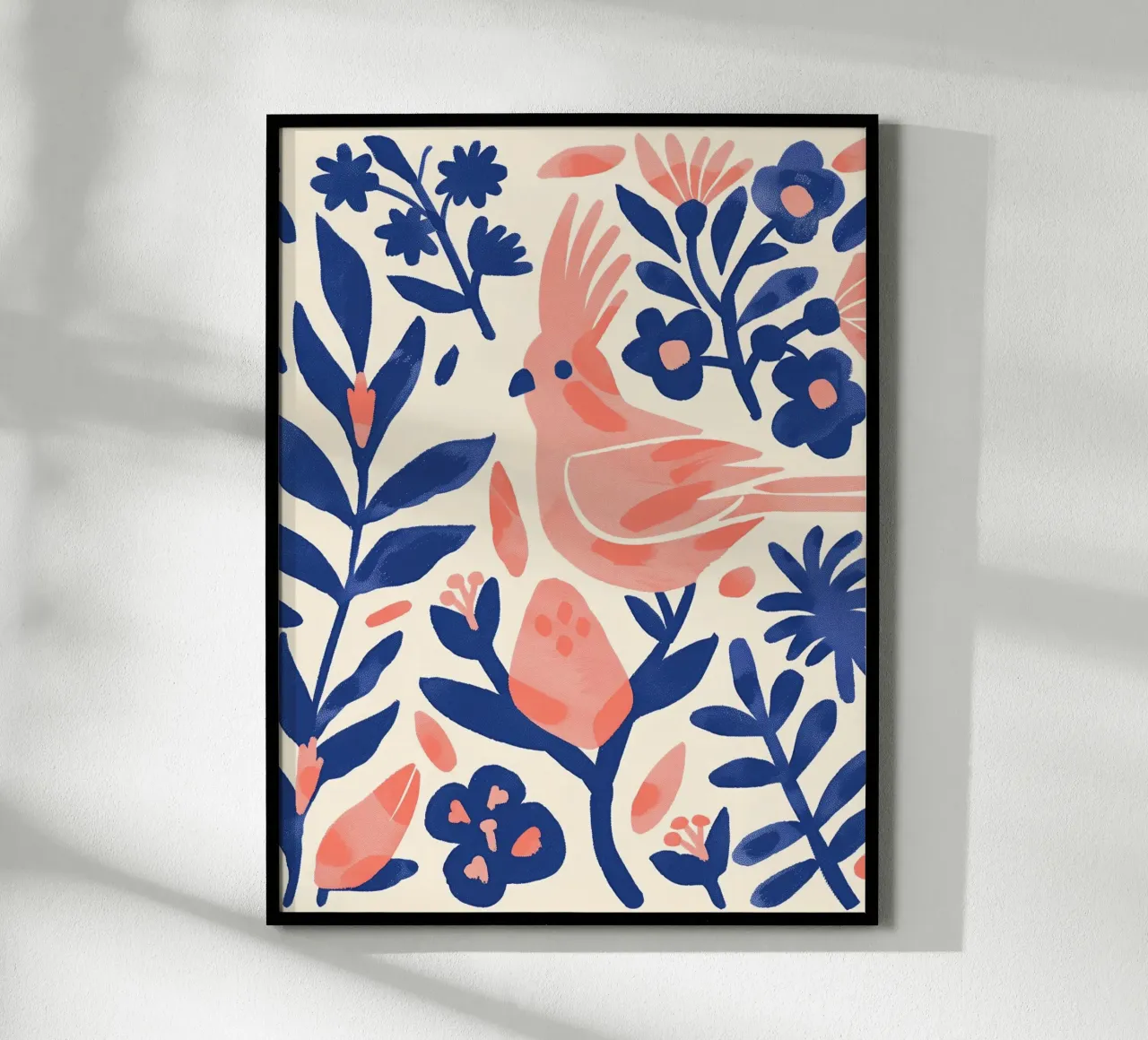 Cacatua rosa Uccello stravagante Pappagallo rosa Piante botaniche carta hahnemühle da Gentle Echoes Art