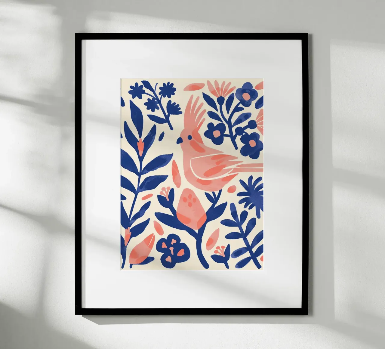 Cacatua rosa Uccello stravagante Pappagallo rosa Piante botaniche carta hahnemühle da Gentle Echoes Art