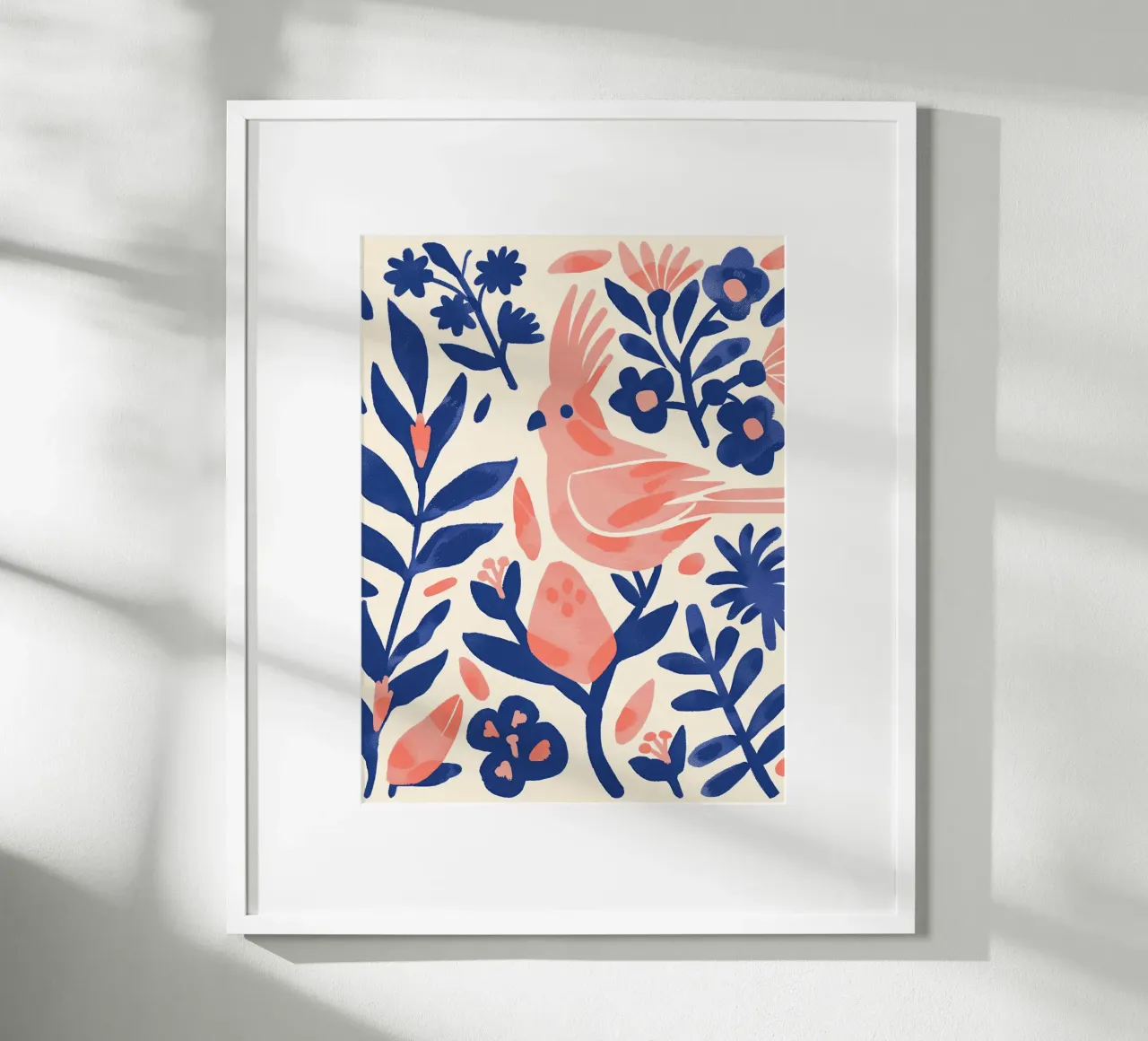 Cacatua rosa Uccello stravagante Pappagallo rosa Piante botaniche carta hahnemühle da Gentle Echoes Art