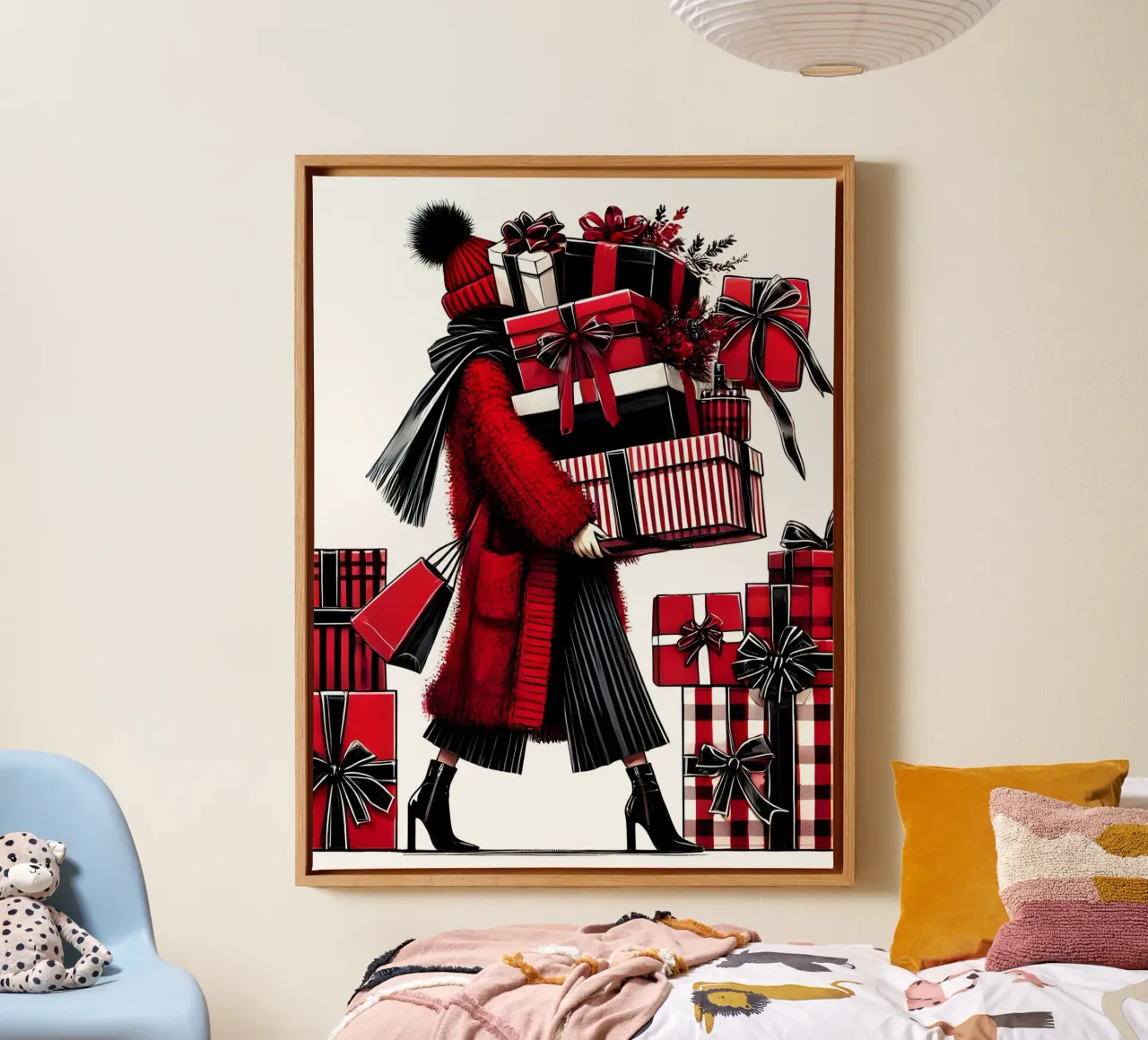 CHRISTMAS LIST canvas with Floater frame by ARTOMATIC