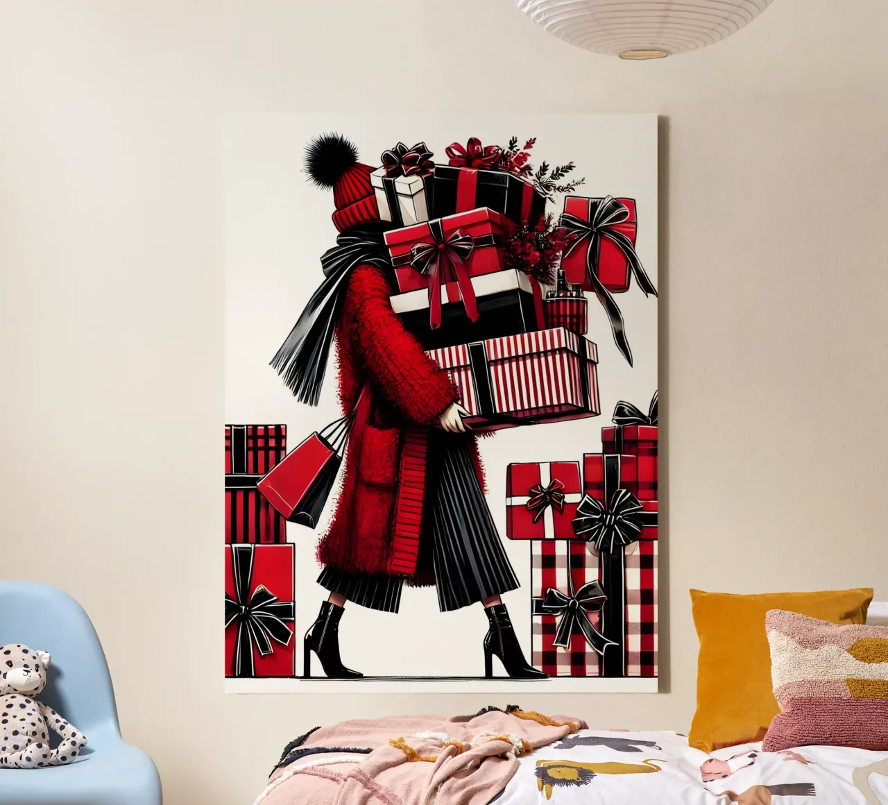 CHRISTMAS LIST canvas with Floater frame by ARTOMATIC
