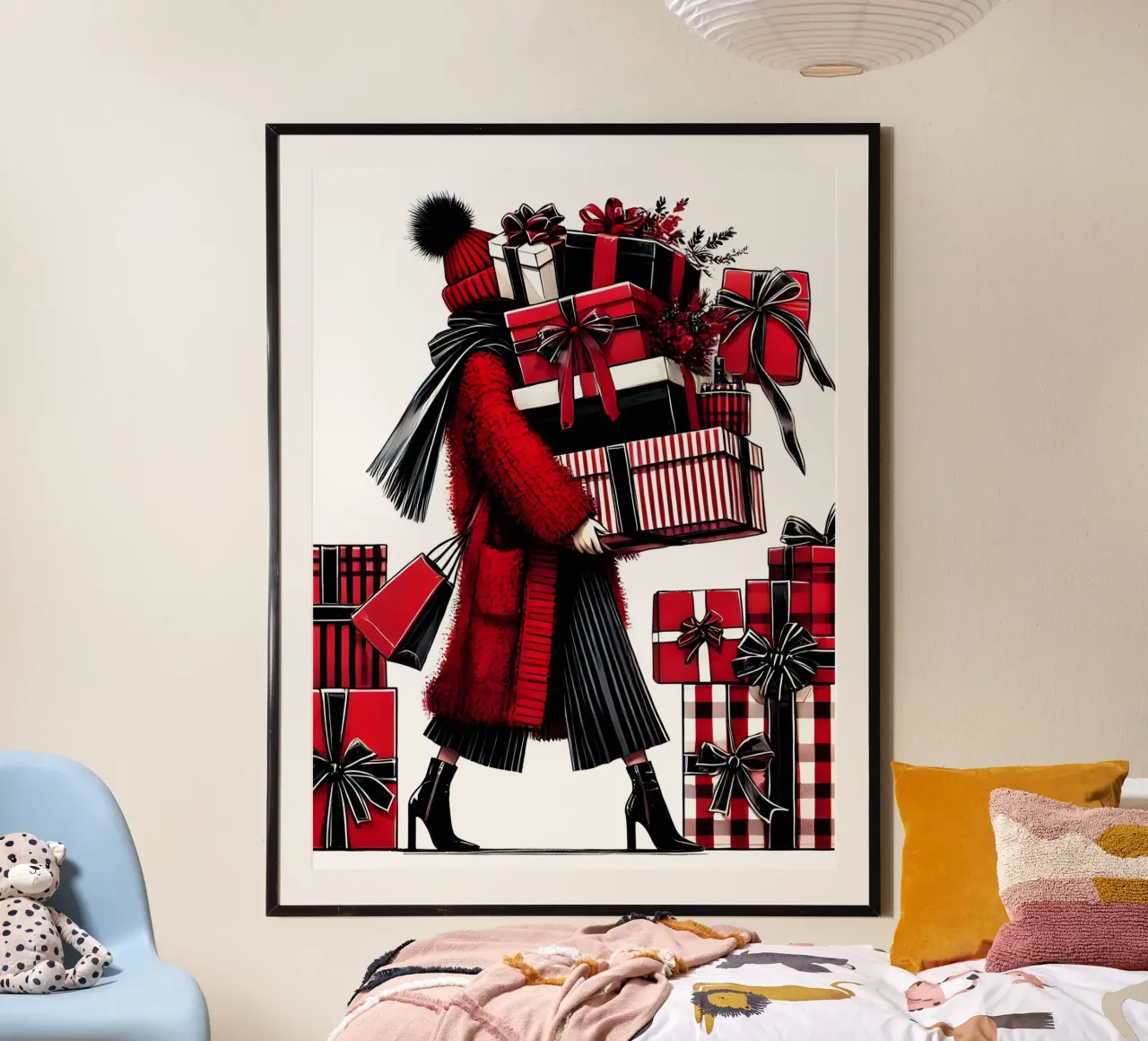 L'ELENCO DI NATALE poster con telaio in alluminio da ARTOMATIC