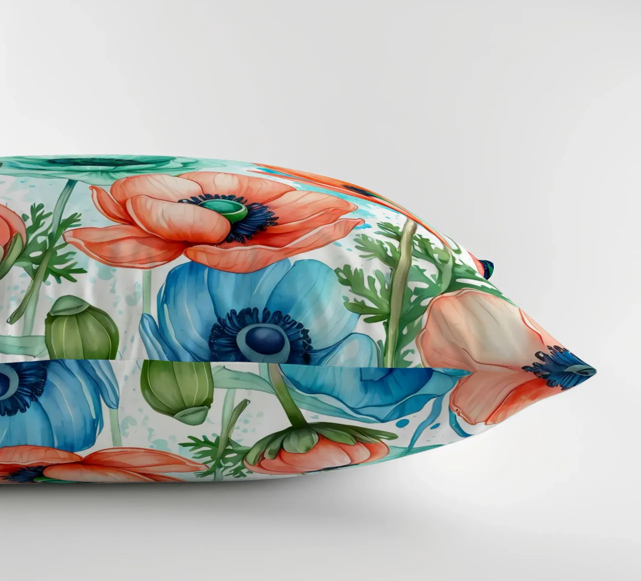 Anemoni ad acquerello cuscino da Artistic-shop