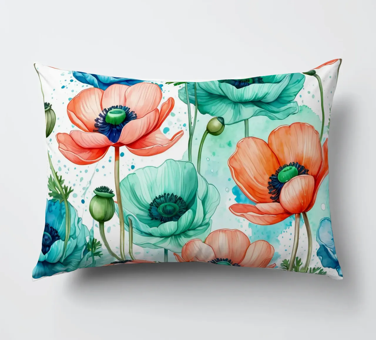 Anemoni ad acquerello cuscino da Artistic-shop