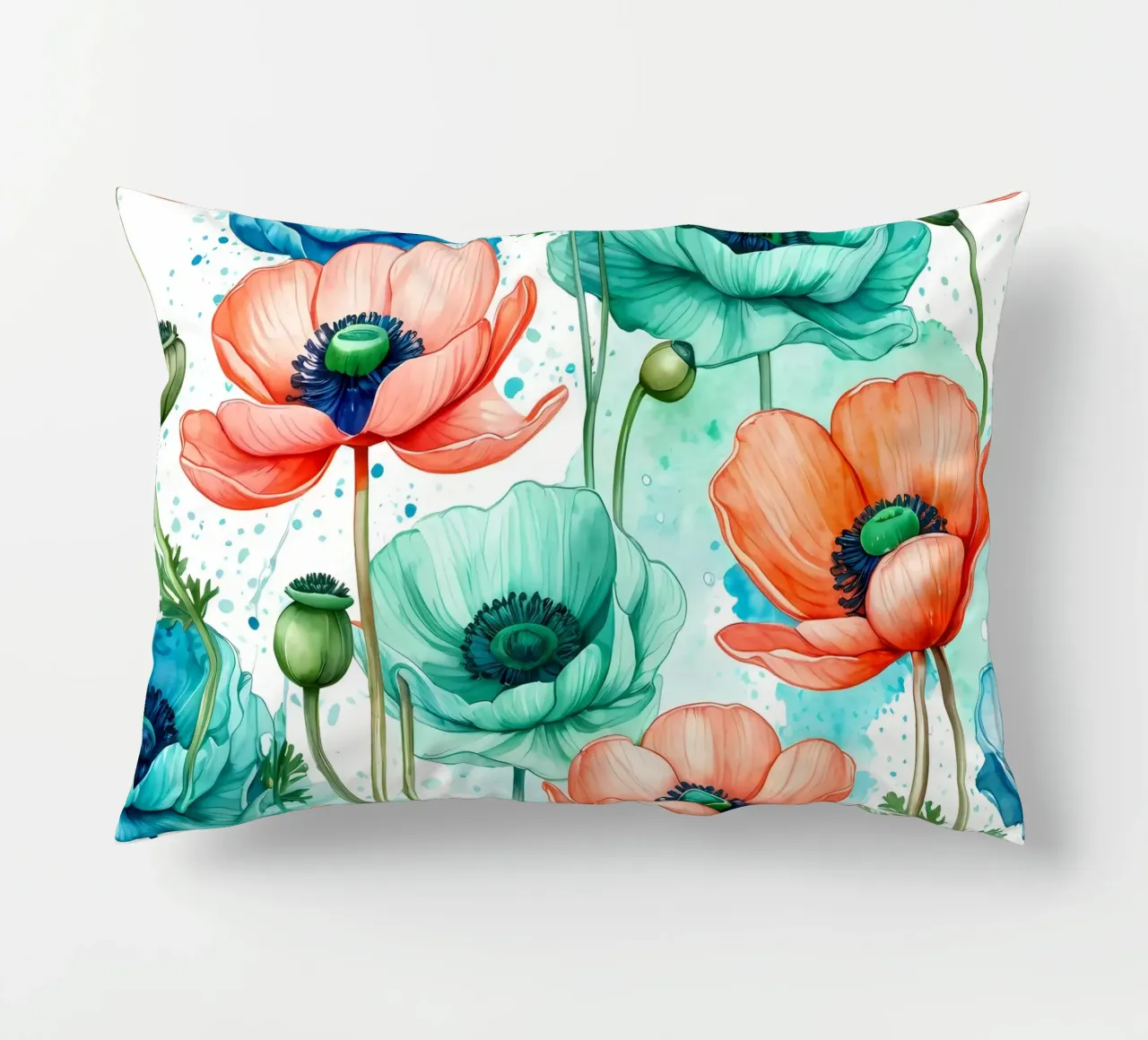 Anemoni ad acquerello cuscino da Artistic-shop