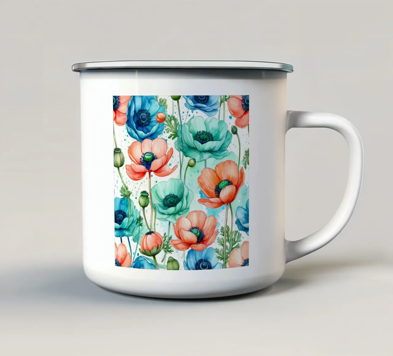 Anemoni ad acquerello tazza in smalto da Artistic-shop