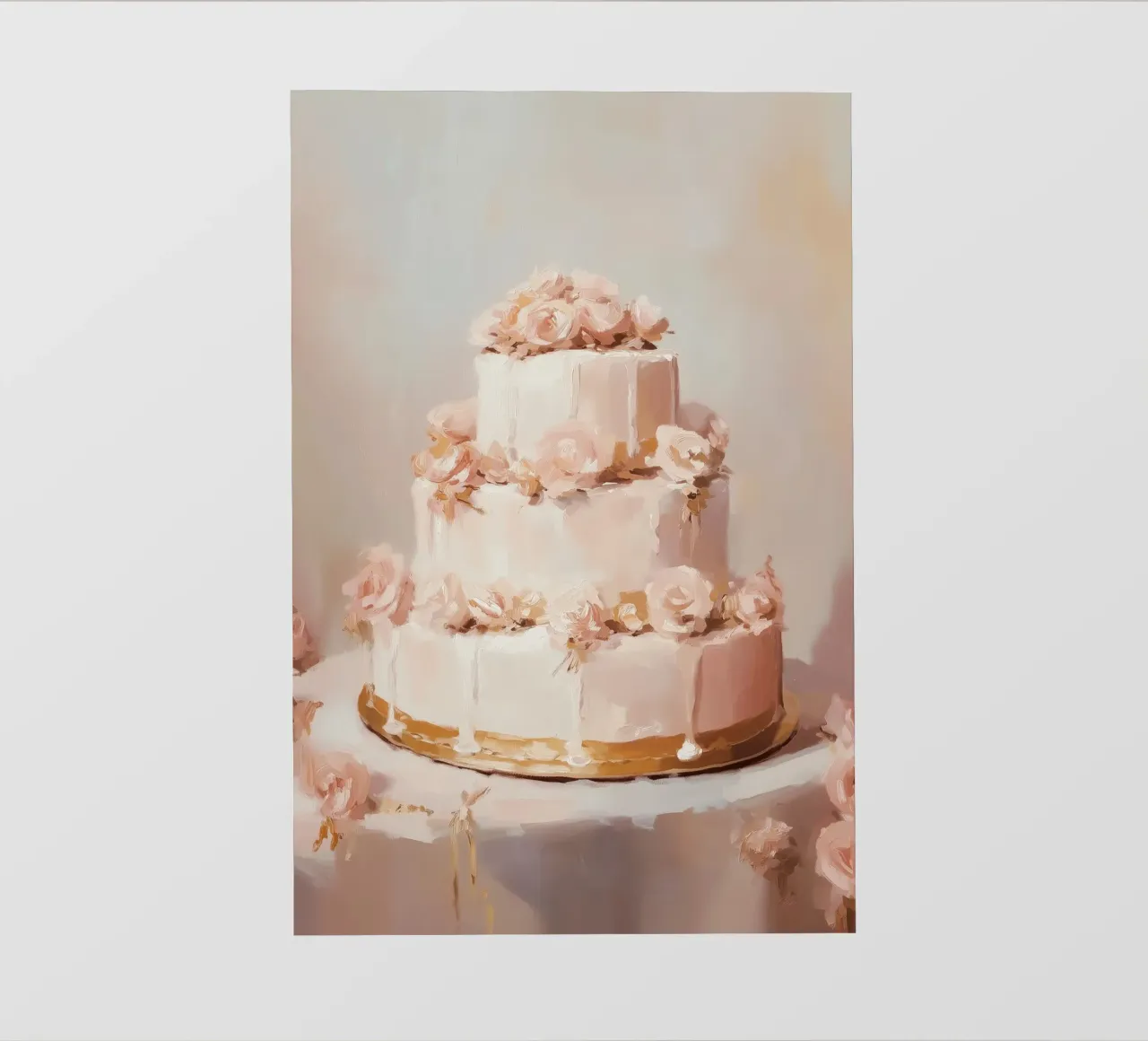 Torta floreale rosa pellicola backlit da Melloi Art Print