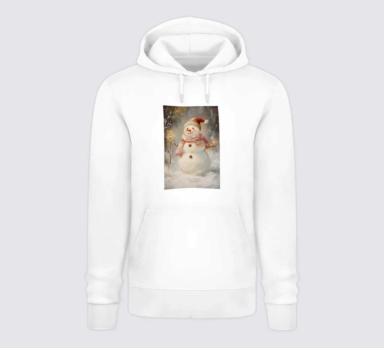 Allegro pupazzo di neve nel paese delle meraviglie invernali felpa con cappuccio da Melloi Art Print
