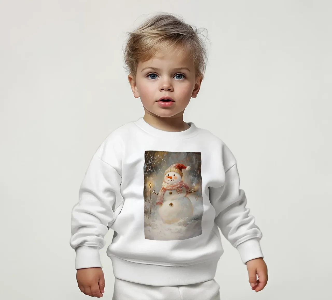 Allegro pupazzo di neve nel paese delle meraviglie invernali felpa neonato da Melloi Art Print