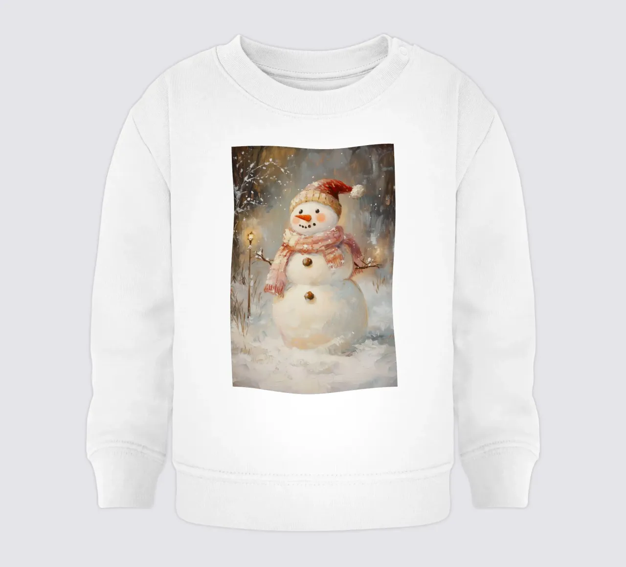 Allegro pupazzo di neve nel paese delle meraviglie invernali felpa neonato da Melloi Art Print