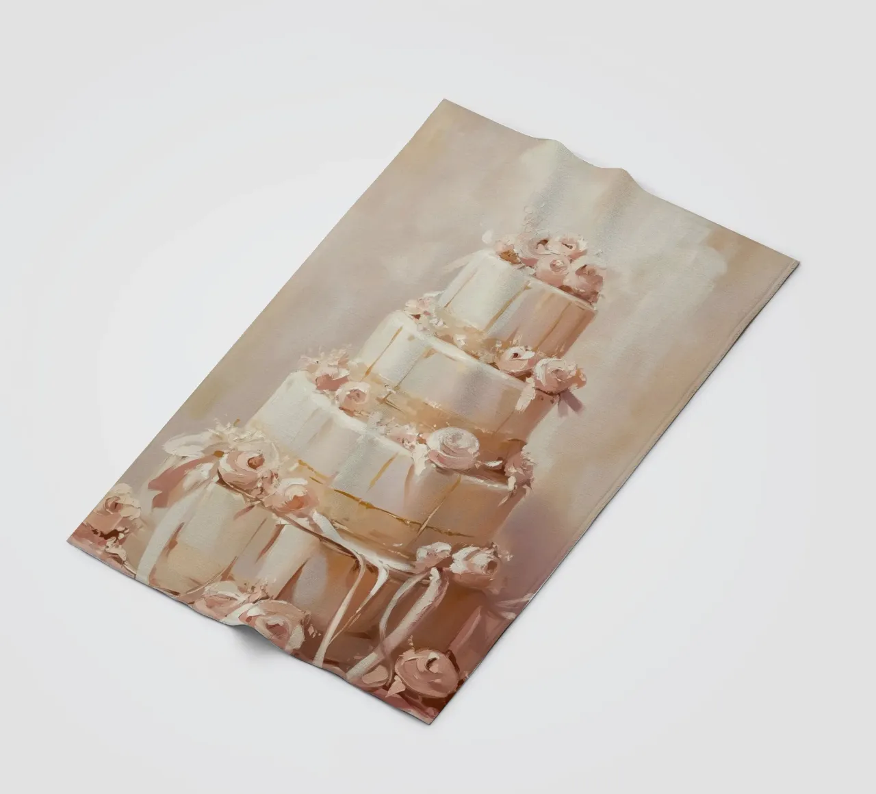 Torta a quattro piani con fiori rosa coperta in pile da Melloi Art Print