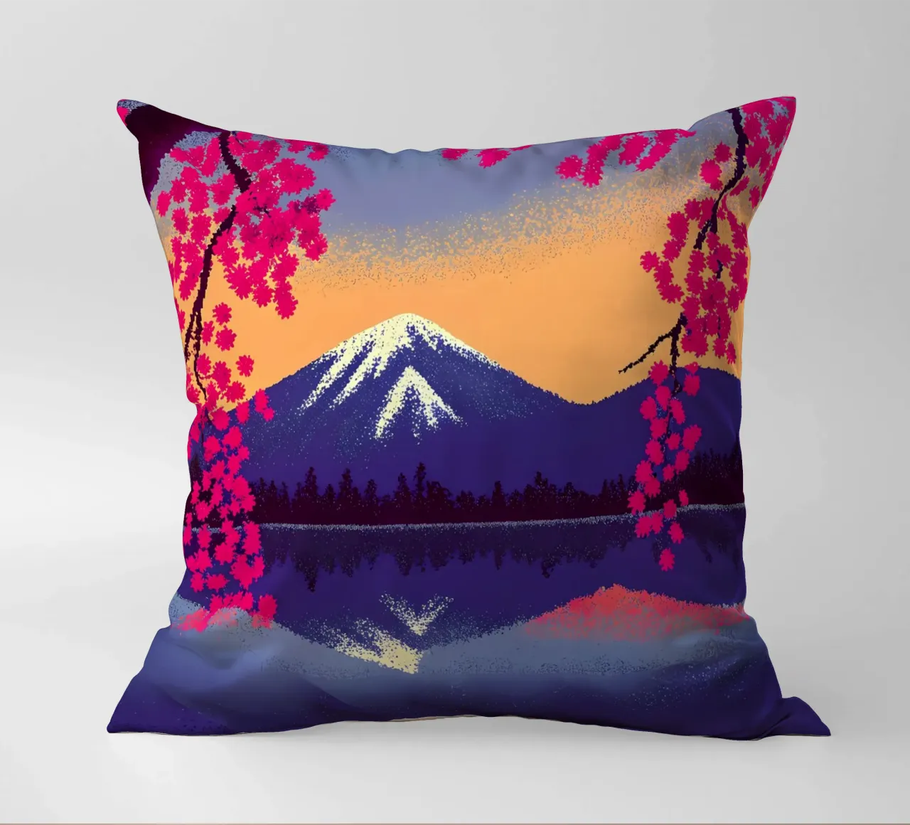 Serene Mountain Reflections decorative cushion by Artistic-shop