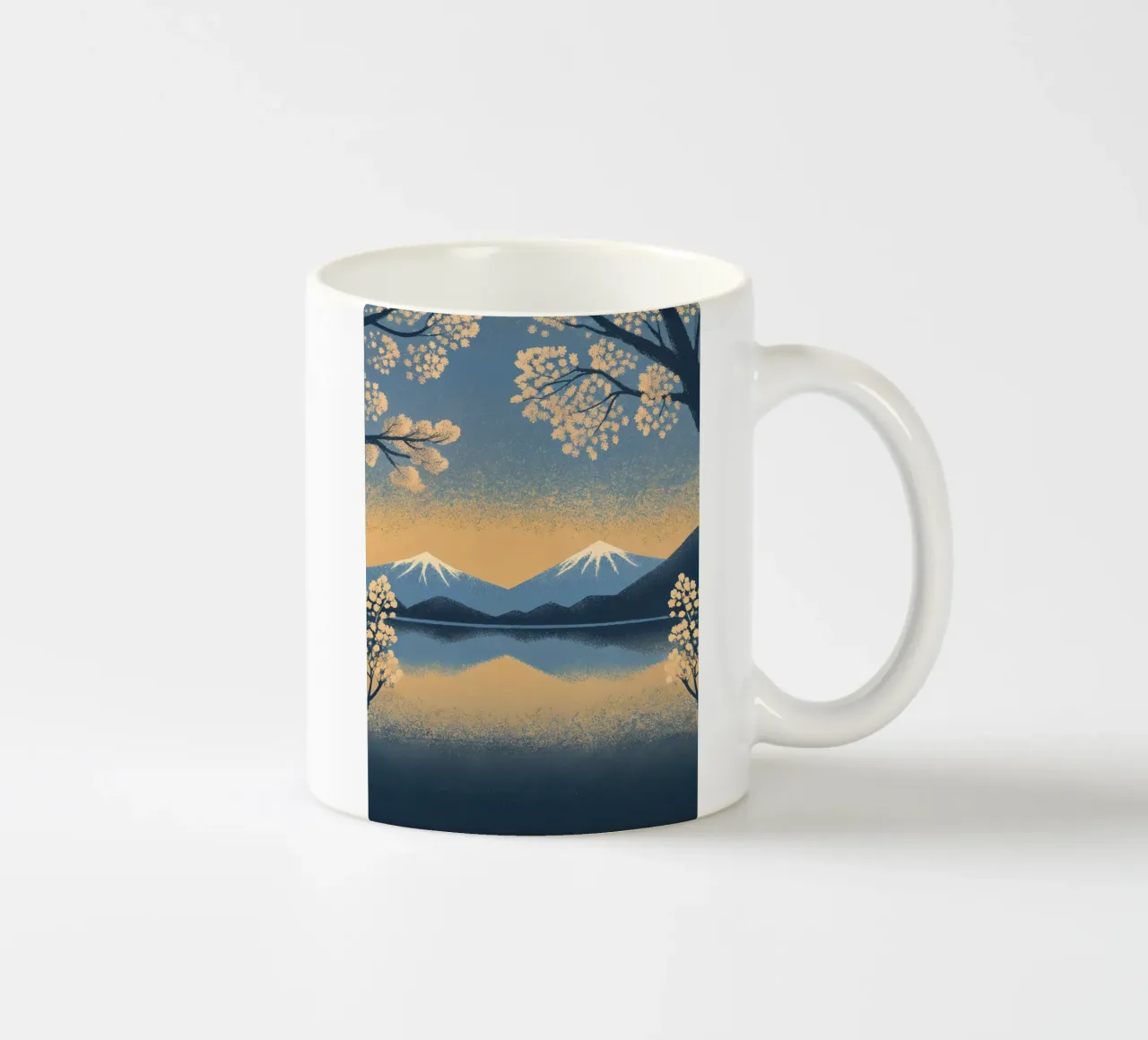 Serenità Fuji e Sakura tazza in ceramica da Artistic-shop