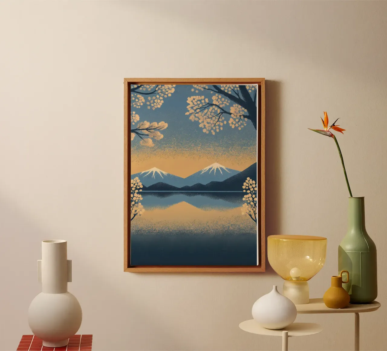 Fuji and Sakura Serenity canvas by Artistic-shop
