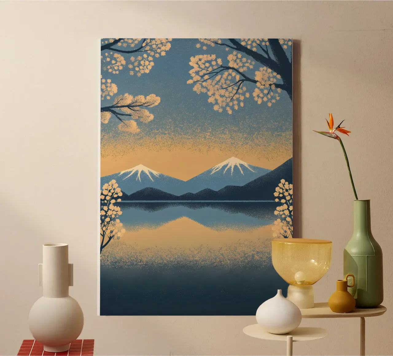 Fuji and Sakura Serenity canvas by Artistic-shop