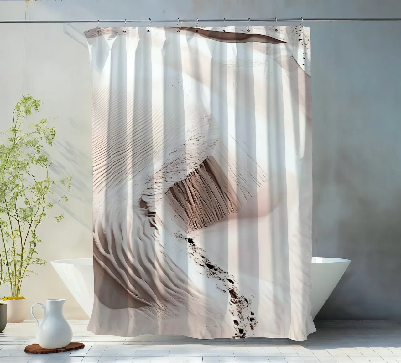 Dune di sabbia sulla spiaggia - Collezione La Plage tenda da doccia da Conde Arte
