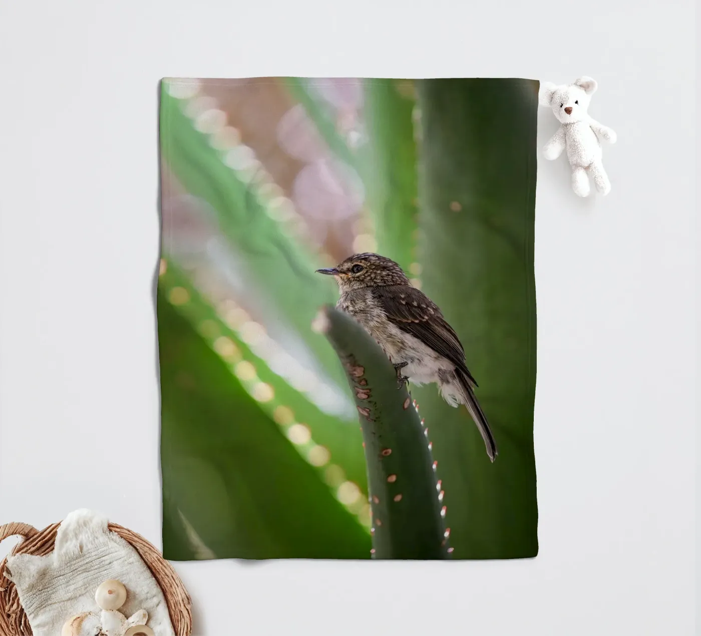 Flycather fleece blanket by Tom's Wildlife