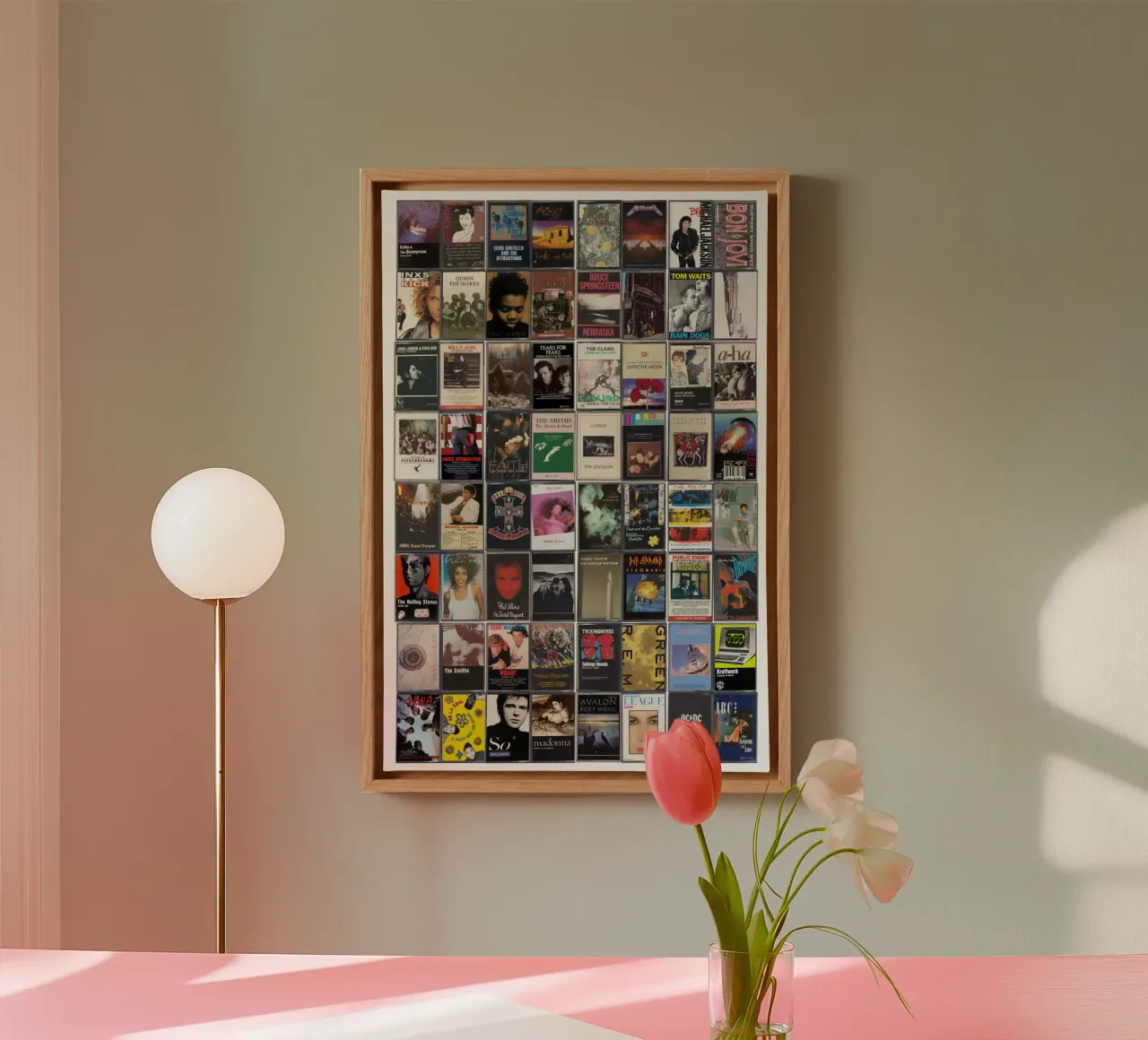 Il meglio della musica degli anni '80 - Copertine di cassette d'epoca tela con Cornice a cassetta da MrMustardPrints