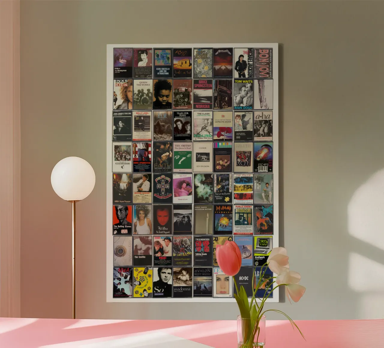Il meglio della musica degli anni '80 - Copertine di cassette d'epoca tela con Cornice a cassetta da MrMustardPrints