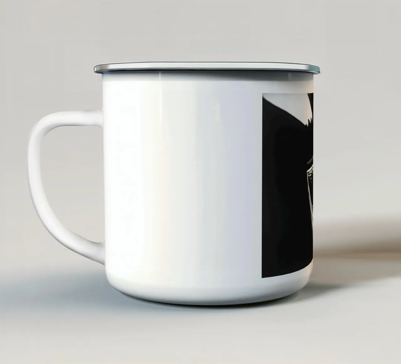 Dark and inaccessible metro platform enamel mug by Black & White