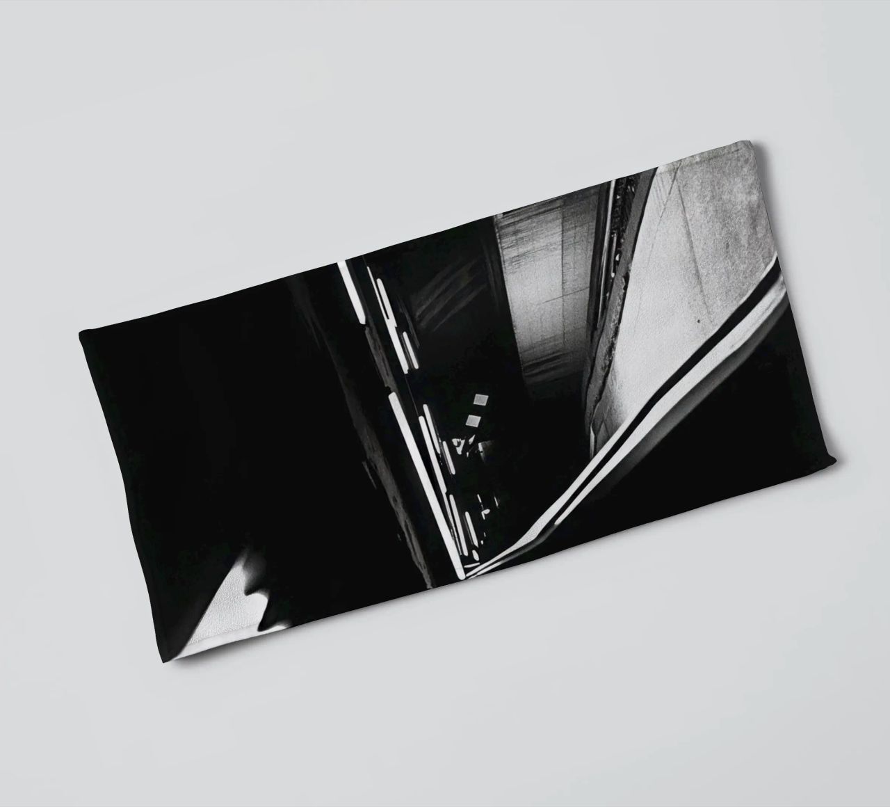 Dark and inaccessible metro platform towel by Black & White