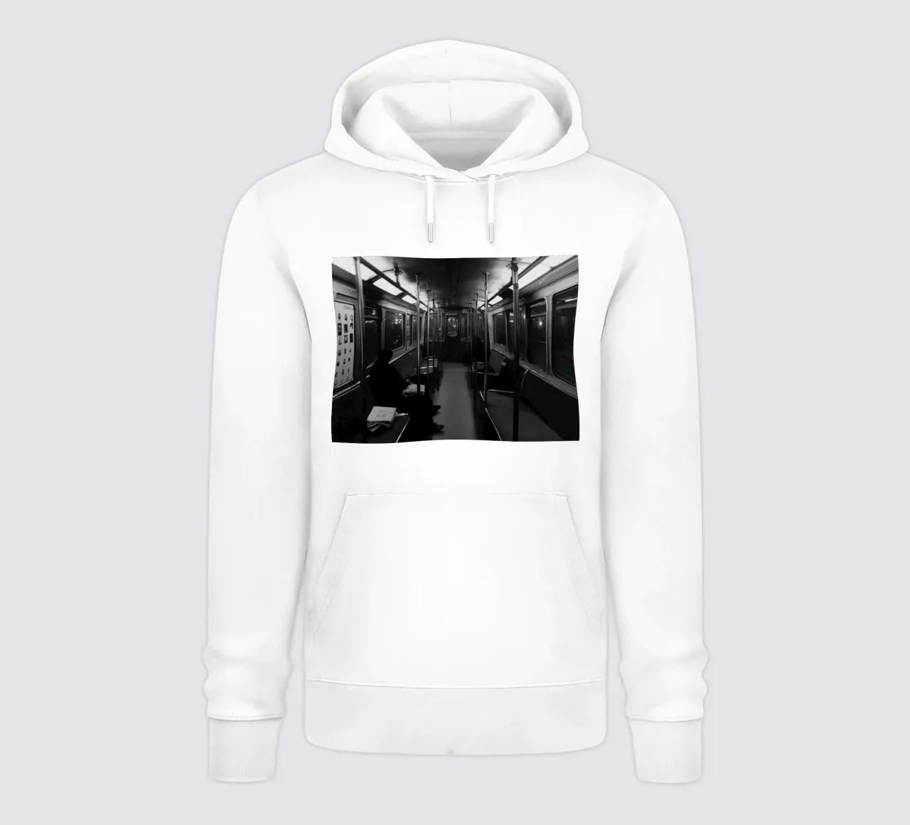 Solitude dans le métro sweat à capuche de Black & White