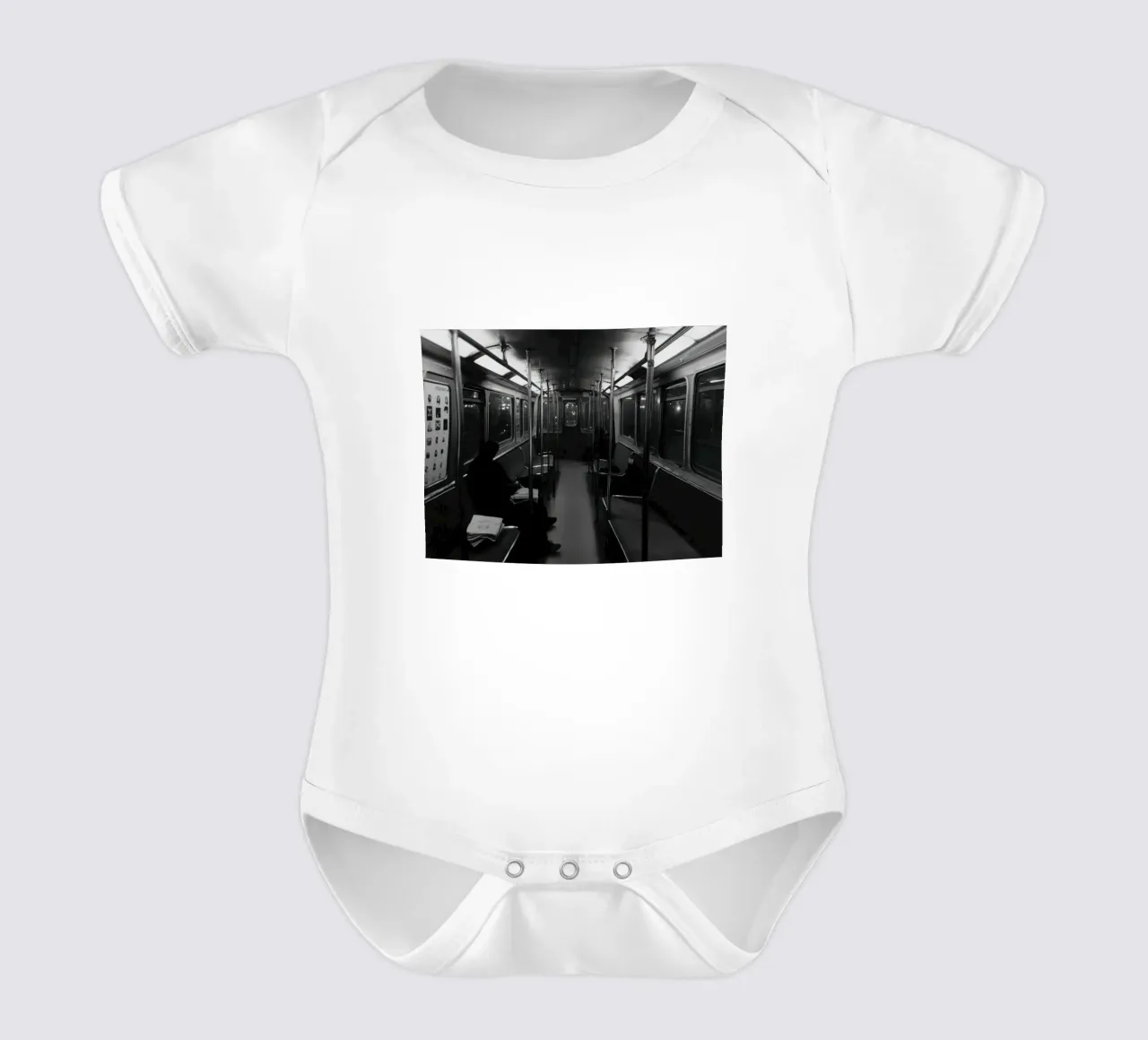 Solitudine in metropolitana body neonato maniche corte da Black & White