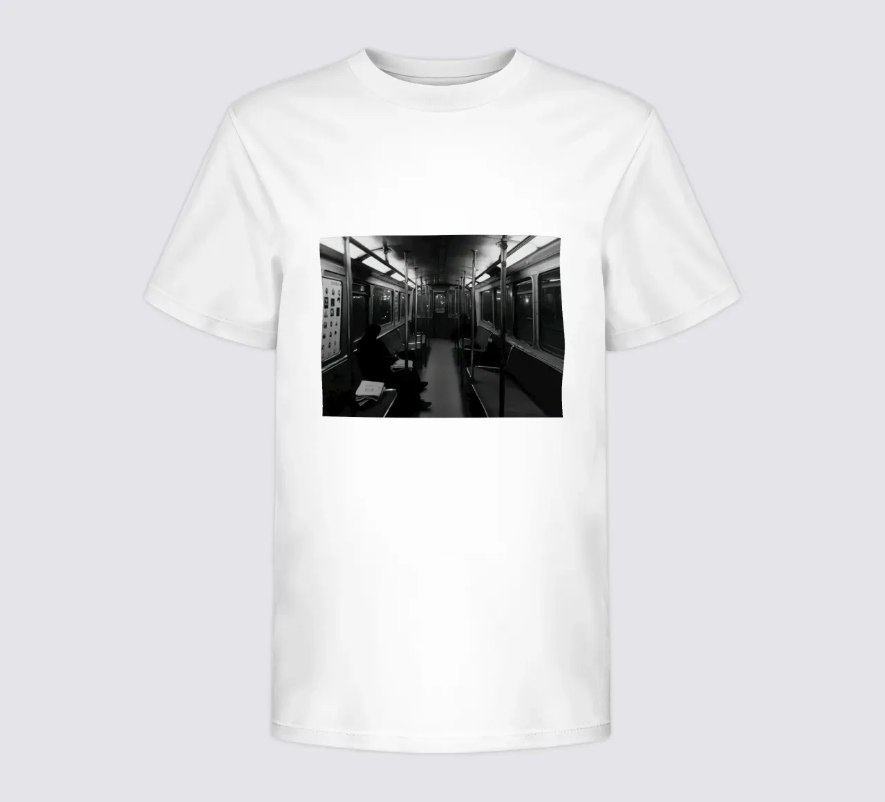 Einsamkeit in der U-Bahn Kinder T-Shirt von Black & White
