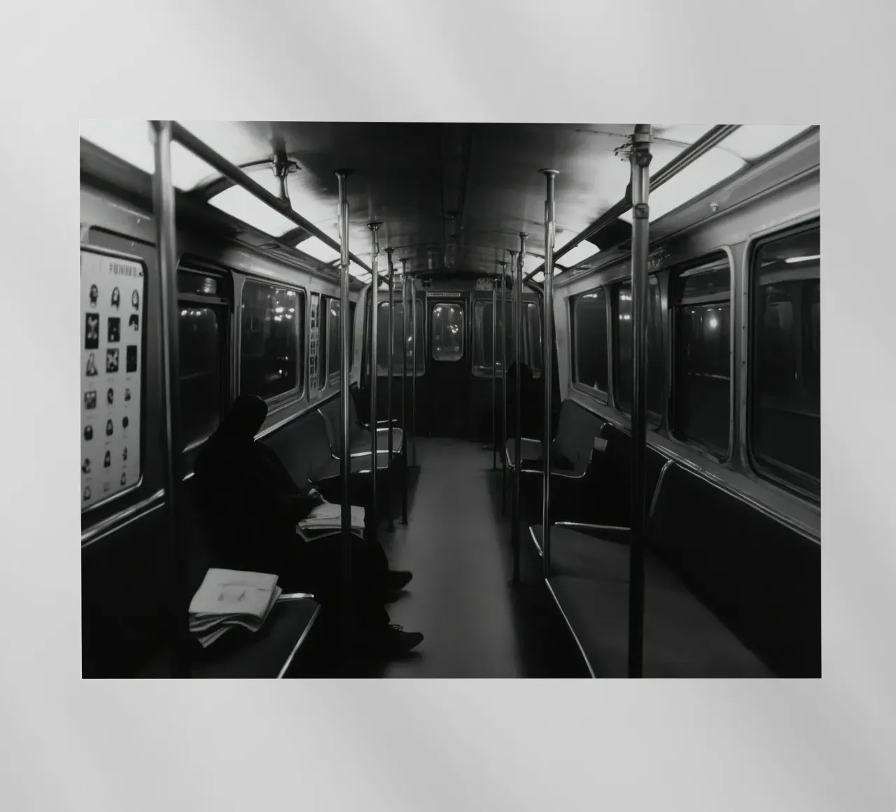 Solitudine in metropolitana pellicola backlit da Black & White