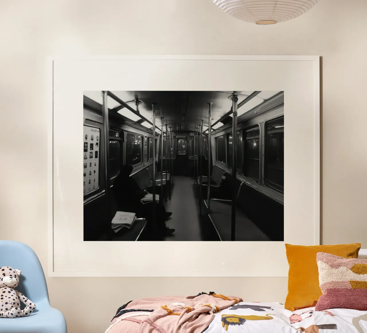 Einsamkeit in der U-Bahn Hahnemühle von Black & White