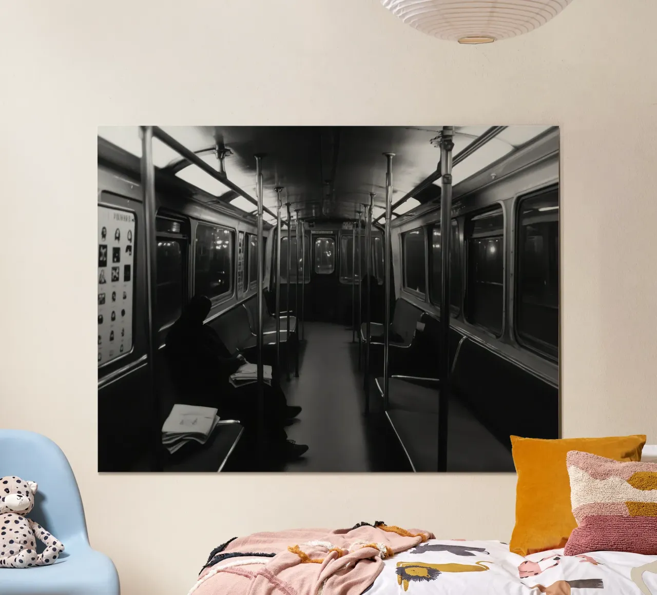 Einsamkeit in der U-Bahn Hahnemühle von Black & White