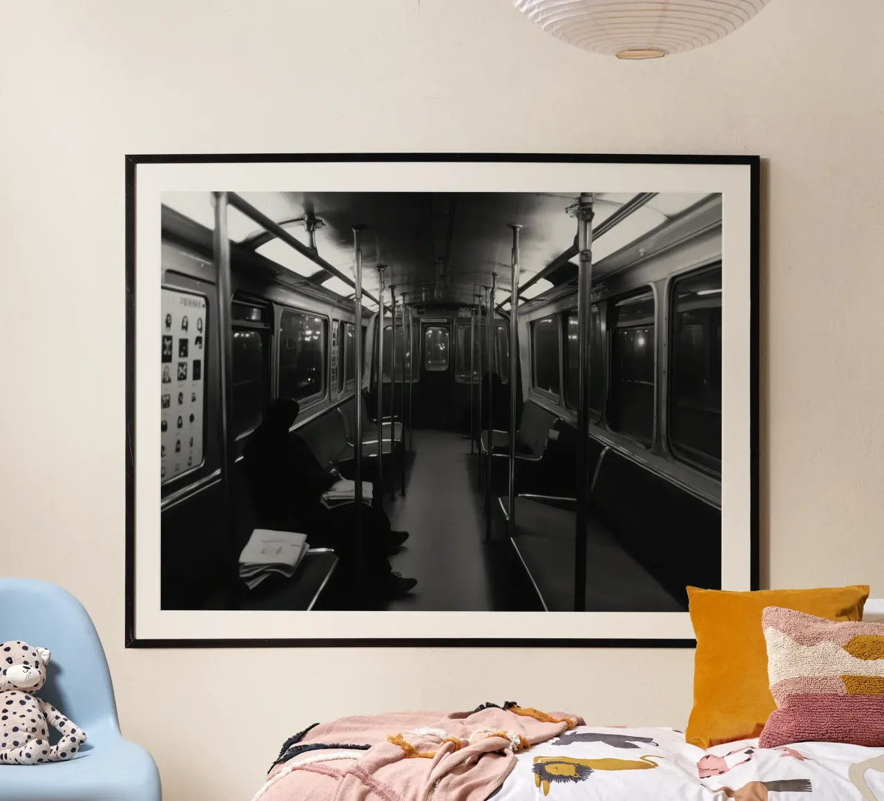 Einsamkeit in der U-Bahn Hahnemühle von Black & White