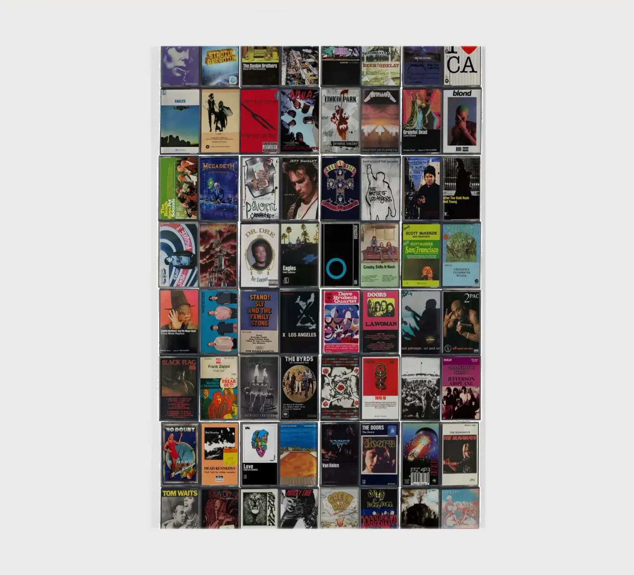 The Best of California - Californian Music Cassette Art carnet de notes de MrMustardPrints
