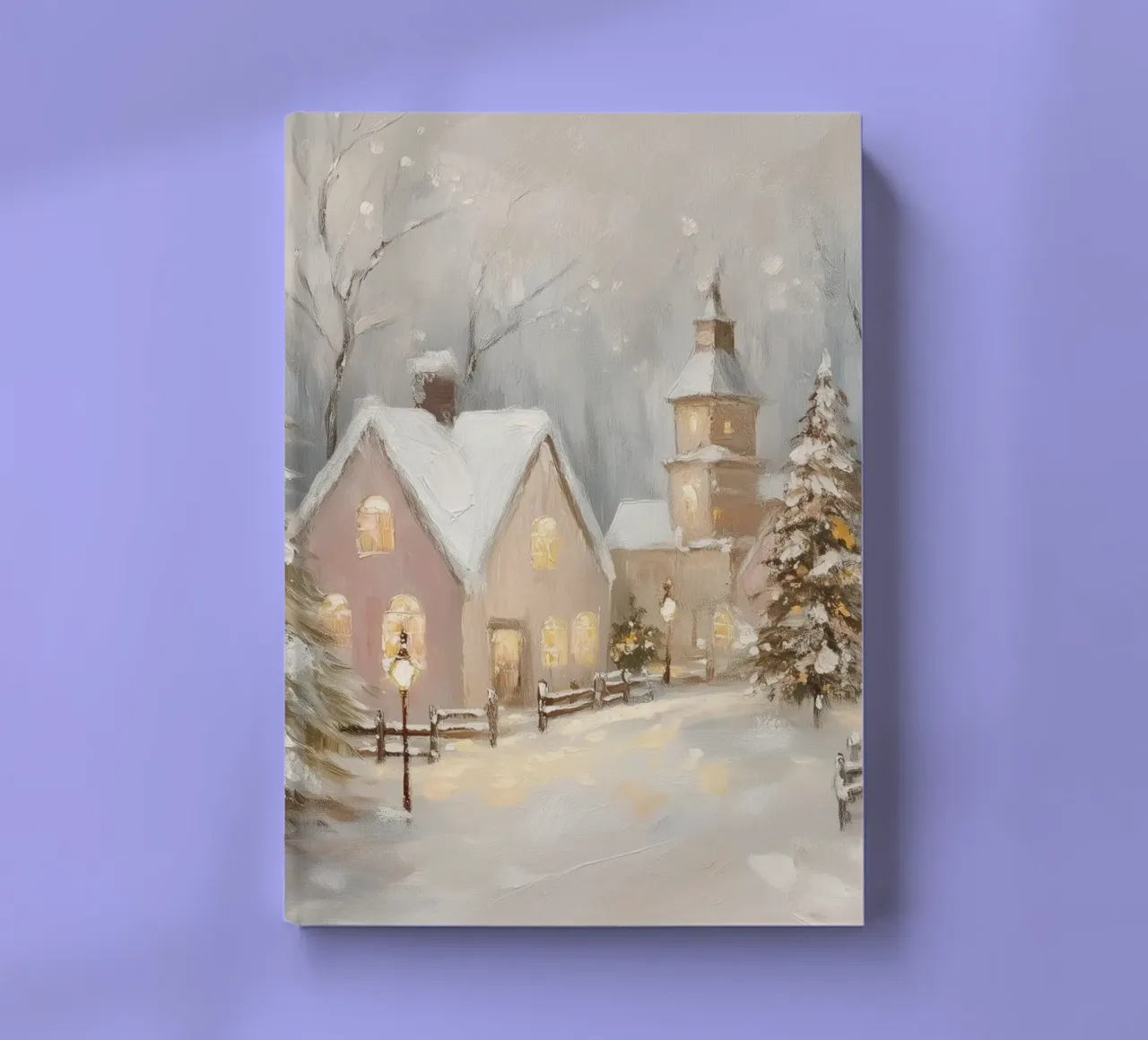 Winter Village with Festive Lights notebook by Melloi Art Print