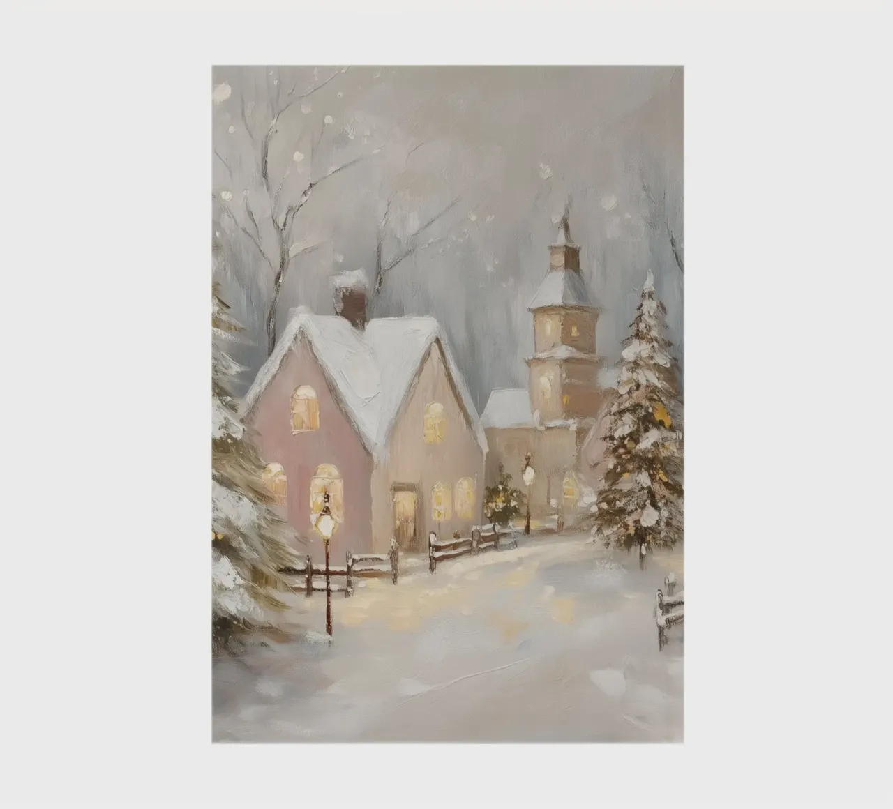 Winter Village with Festive Lights notebook by Melloi Art Print