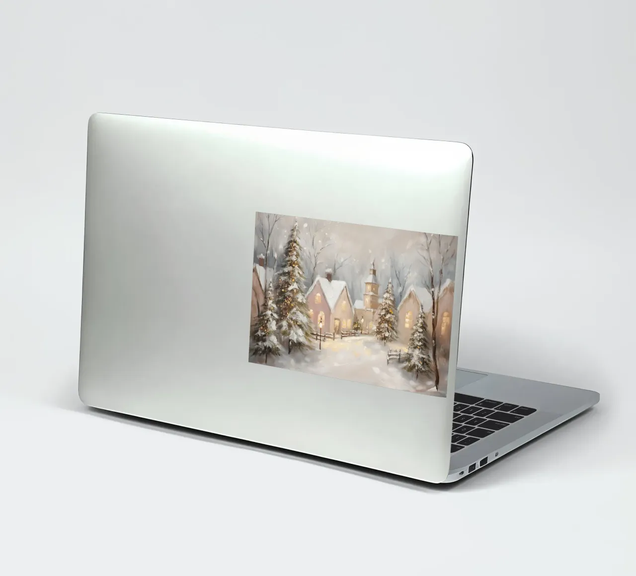 Winter Village with Festive Lights sticker by Melloi Art Print