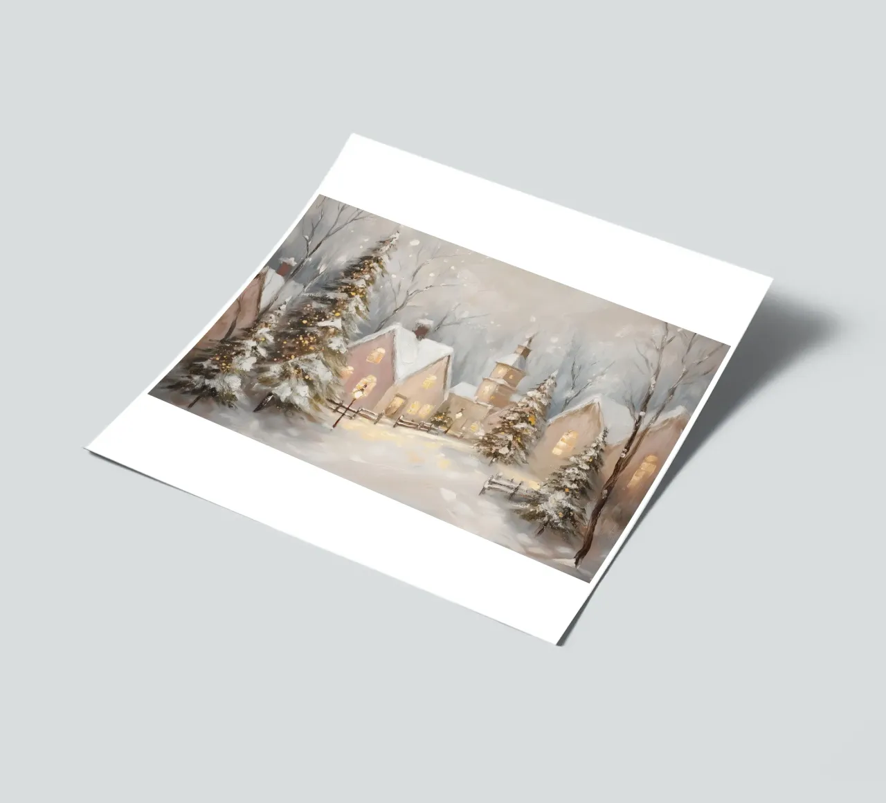 Winter Village with Festive Lights sticker sheet by Melloi Art Print