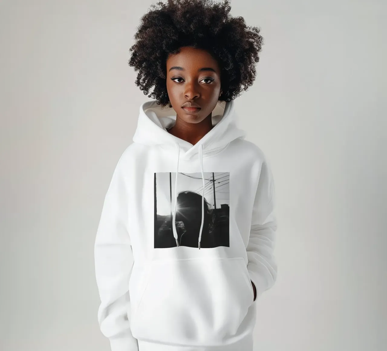 Luce felpa con cappuccio da Black & White